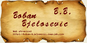 Boban Bjelošević vizit kartica